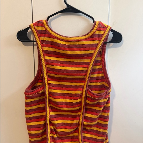 Anthropologie Red and Yellow Striped Tank Top - Picture 2 of 3